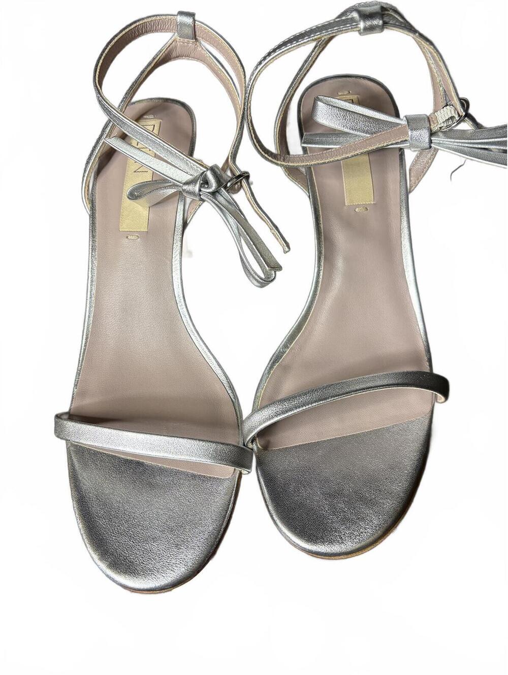 Deltan Sz 11 Miranda Leather Ankle Bow Detail Dress Sandal Stiletto